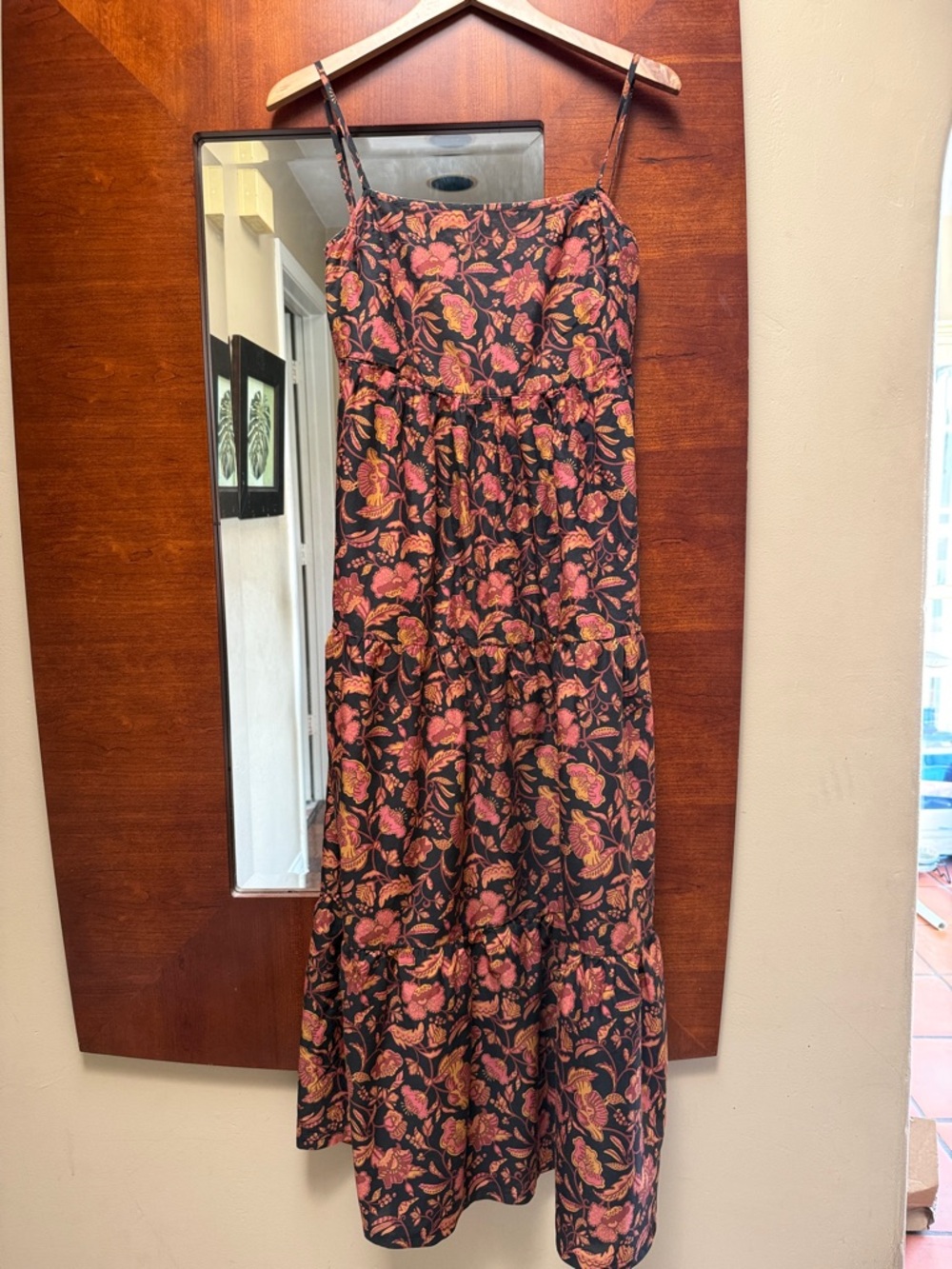 Matteau Floral Cotton Poplin Tiered Midi Dress Open Back Matteau Size 1 / US 2 - Picture 8 of 12